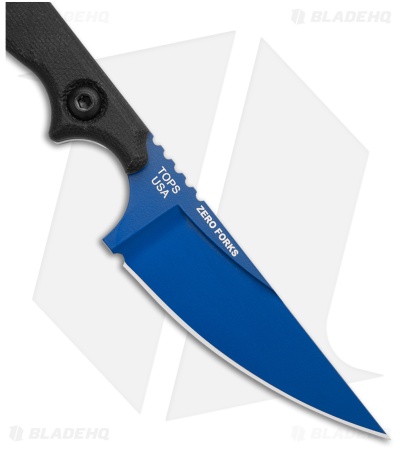 TOPS Knives Street Scalpel 2.0 Zero Forks Fixed Blade Knife Black (3.1" Blue)