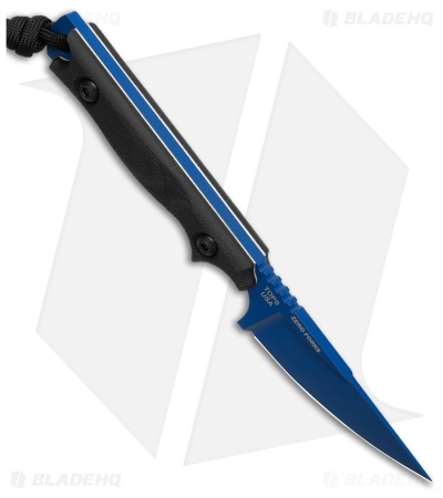 TOPS Knives Street Scalpel 2.0 Zero Forks Fixed Blade Knife Black (3.1" Blue)