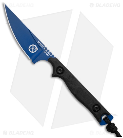 TOPS Knives Street Scalpel 2.0 Zero Forks Fixed Blade Knife Black (3.1" Blue)