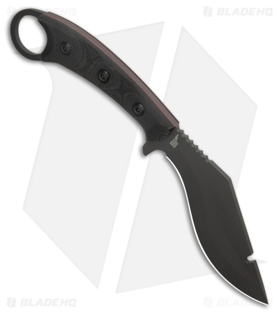TOPS Knives Trailhead Kukri Fixed Blade Knife Black Canvas Micarta (4.75" Gray)