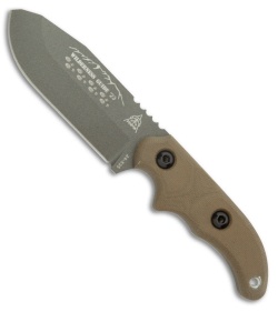 TOPS Knives Wilderness Guide Fixed Blade Knife Green Micarta (4.25" Gray)