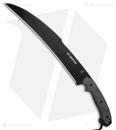 TOPS Knives X16 Ginunting Fixed Blade Knife Black Linen micarta *DISC*