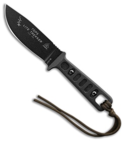 TOPS Lite Trekker Knife Black Linen Micarta/Black Accents (4.25" BLK)