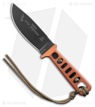 TOPS Lite Trekker Fixed Blade Knife Brown Micarta/Black Accents (4.25" Black)