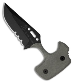 TOPS Knives Grim Ripper Knife Fixed Blade Push Dagger (3.75" Black Serr) GRPR-01