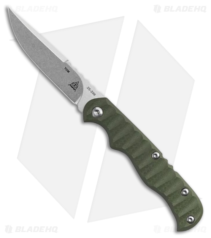 TOPS Knives Tex Creek Slip Joint Knife OD Green G-10 (2.4" Tumbled)