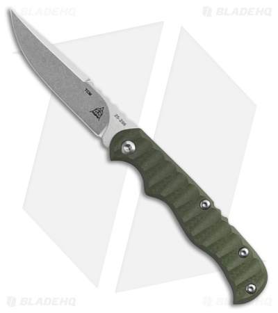 TOPS Knives Tex Creek Slip Joint Knife OD Green G-10 (2.4" Tumbled)