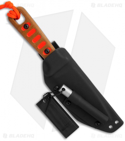 TOPS Knives Lite Trekker Tan/Orange Fixed Blade Knife (4.25" Black Plain) TLT-01