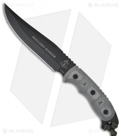 TOPS Knives Moccasin Ranger Knife (6.5" Black Plain) MR88