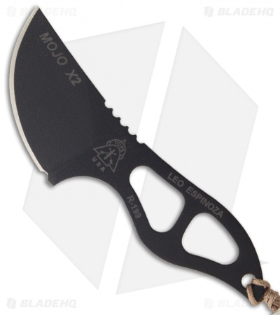 TOPS Knives Mojo X2 Fixed Blade Knife (2" Black Plain) MOJO-2X