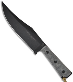 TOPS Knives Prather War Bowie Fixed Blade Knife (7.8&quot; Black) PWB-01 | 9956