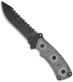 TOPS Knives Steel Eagle 105 Fixed Blade Knife (5" Black Plain) 105HP