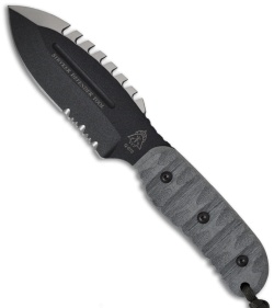 TOPS Knives Stryker Defender Tool Fixed Blade Knife (4.75" Black Serr) DEFT-01