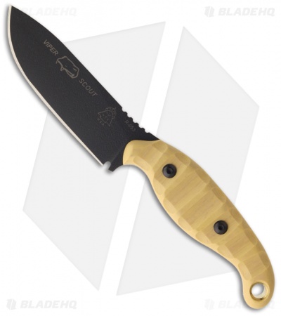 TOPS Knives Viper Scout Fixed Blade Knife (4.125" Black Plain) VPS-01