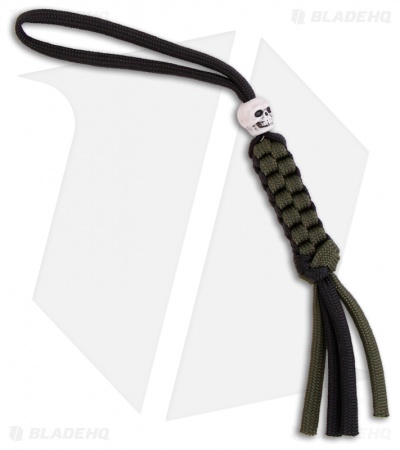 Para-Cord Wilson Tactical Lanyard Parachute Cord Black & OD Green (Skull)