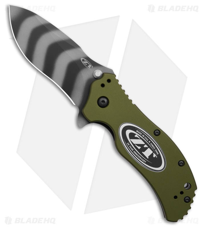 Zero Tolerance 0350 20th Anniversary A/O Knife OD Green Al (3.25" Tiger Stripe)