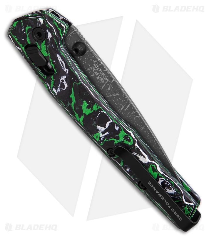 Zero Tolerance 0117 DuraLock Knife Green CF (3.3" Vegas Forge Damascus)