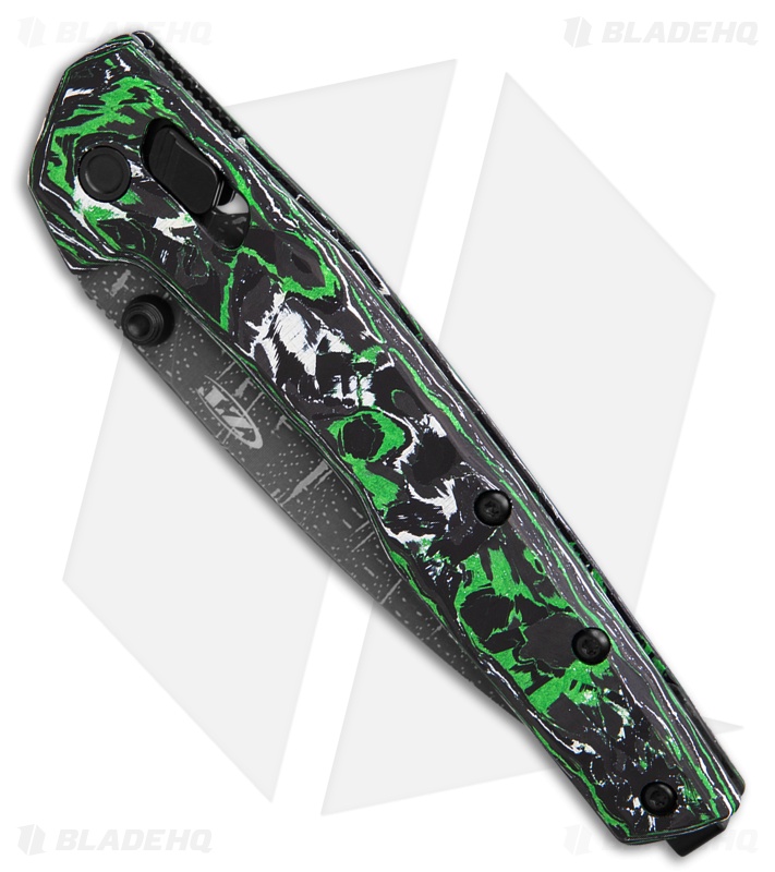 Zero Tolerance 0117 DuraLock Knife Green CF (3.3" Vegas Forge Damascus)