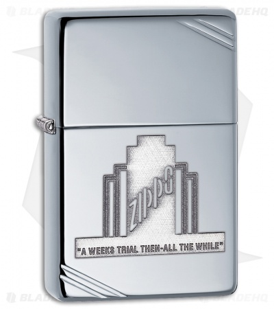 Zippo Lighter Polished Chrome A Weeks Trial 28451