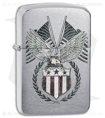 Zippo Lighter Brushed Chrome American Eagle 11468