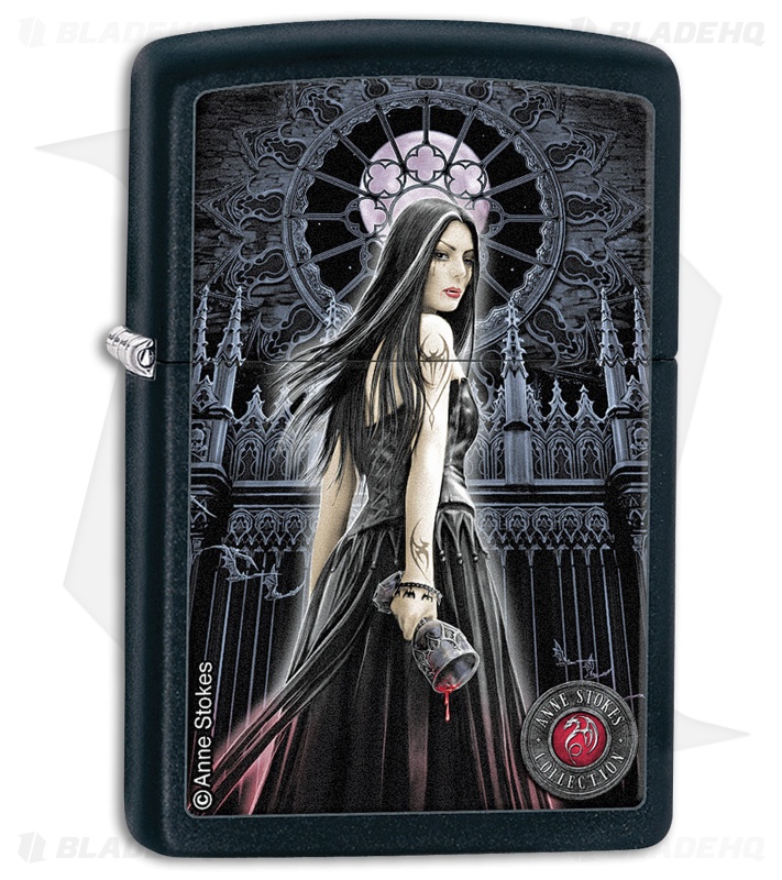 Zippo Lighter Black Matte Anne Stokes Collection 5 28858