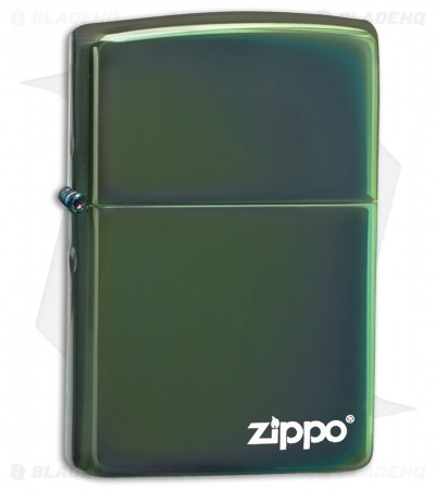 Zippo Lighter Dark Green Chameleon with Logo 17901