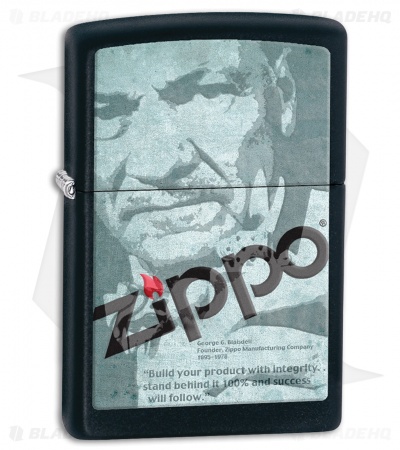 Zippo Lighter Black Matte Depot Logo 28300