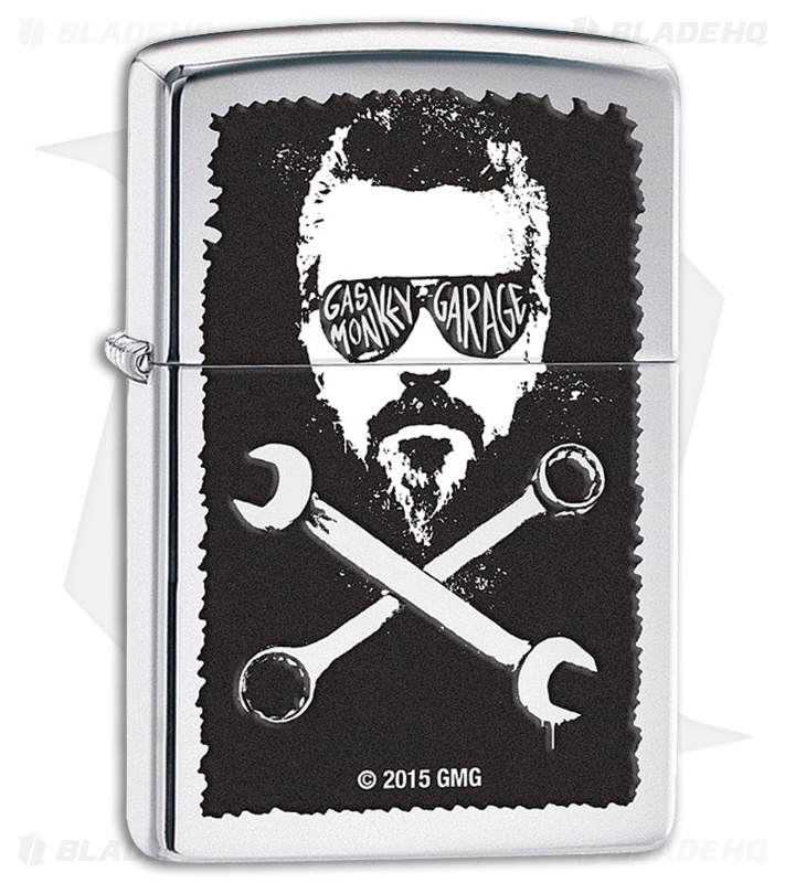 Zippo Lighter Polished Chrome Gas Monkey Shades 11391
