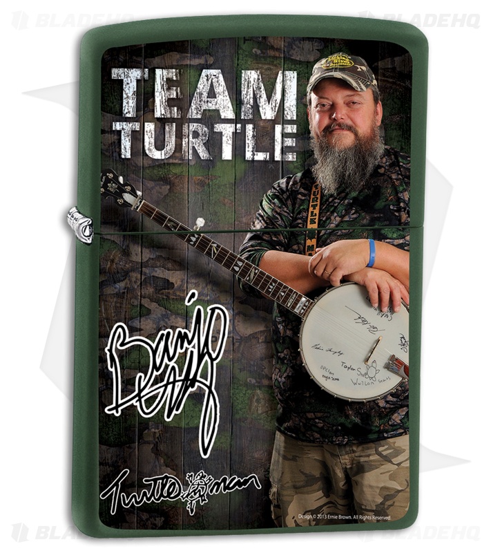 Zippo Lighter Matte Green Turtleman Banjo ZPTM2