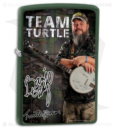 Zippo Lighter Matte Green Turtleman Banjo ZPTM2