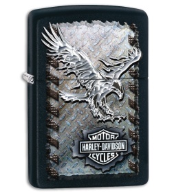 Zippo Lighter Black Matte Harley-Davidson Iron Eagle 28485