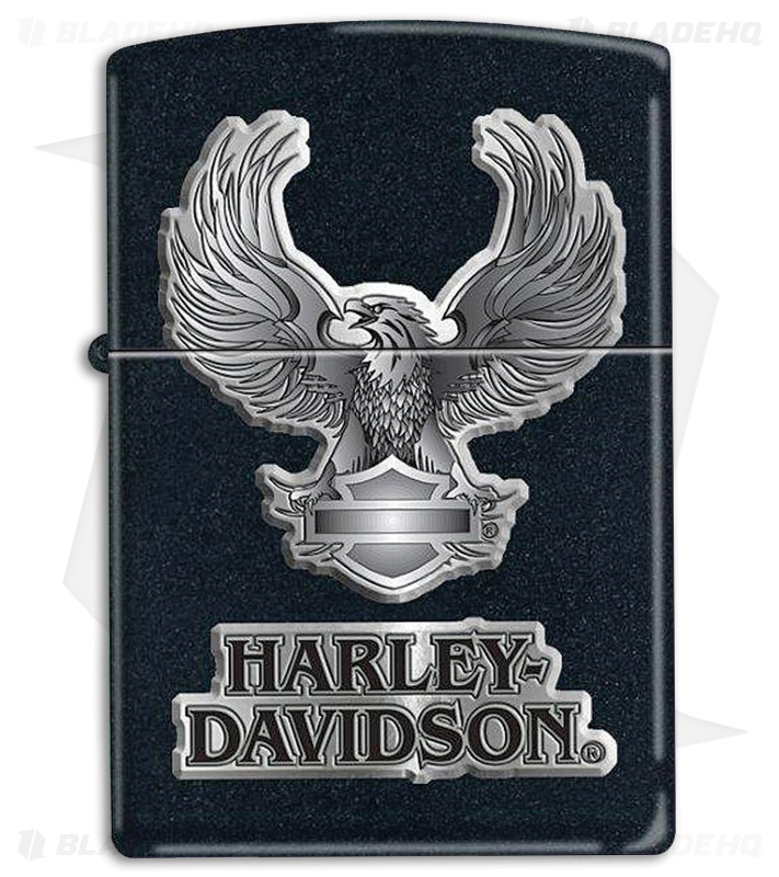Zippo Lighter Black Matte Harley Black Eagle 12845