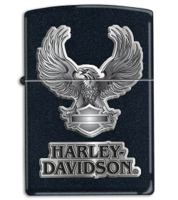 Zippo Lighter Black Matte Harley Black Eagle 12845