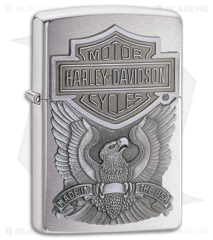 Zippo Lighter Brushed Chrome Harley 16284