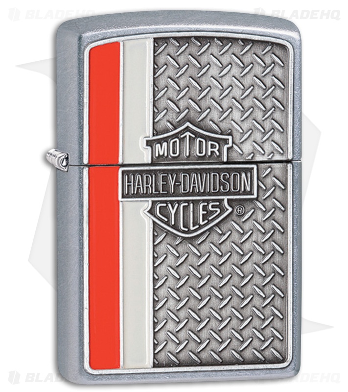 DV7009C Zippo　レギュラークローム　サバイバルギアツール付 Zippo Lighter Brushed Chrome Harley-Davidson Diamond Plate 28732