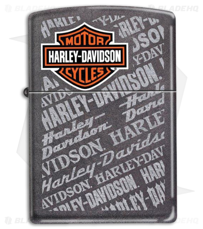 Zippo Lighter Dusk Gray Harley Repeated Logo 11687