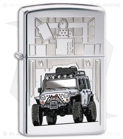 Zippo Lighter Polished Chrome Zippo Jeep 28508