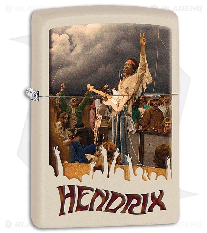 Zippo Lighter Matte Cream Jimi Hendrix Concert 11573 - Blade HQ