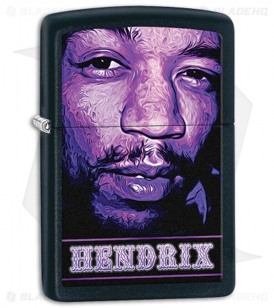Zippo Lighter Matte Black Jimi Hendrix Purple 11569