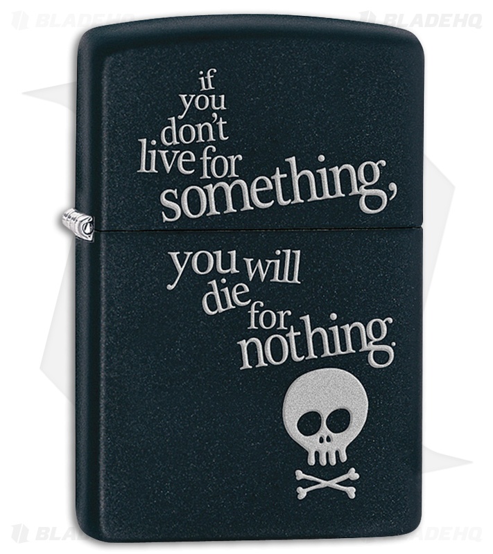 Zippo Lighter Matte Black Live For Something 11448