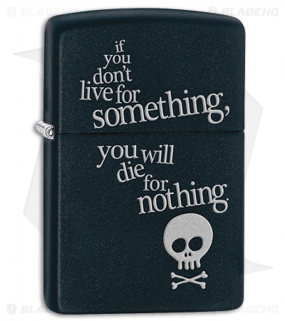 Zippo Lighter Matte Black Live For Something 11448