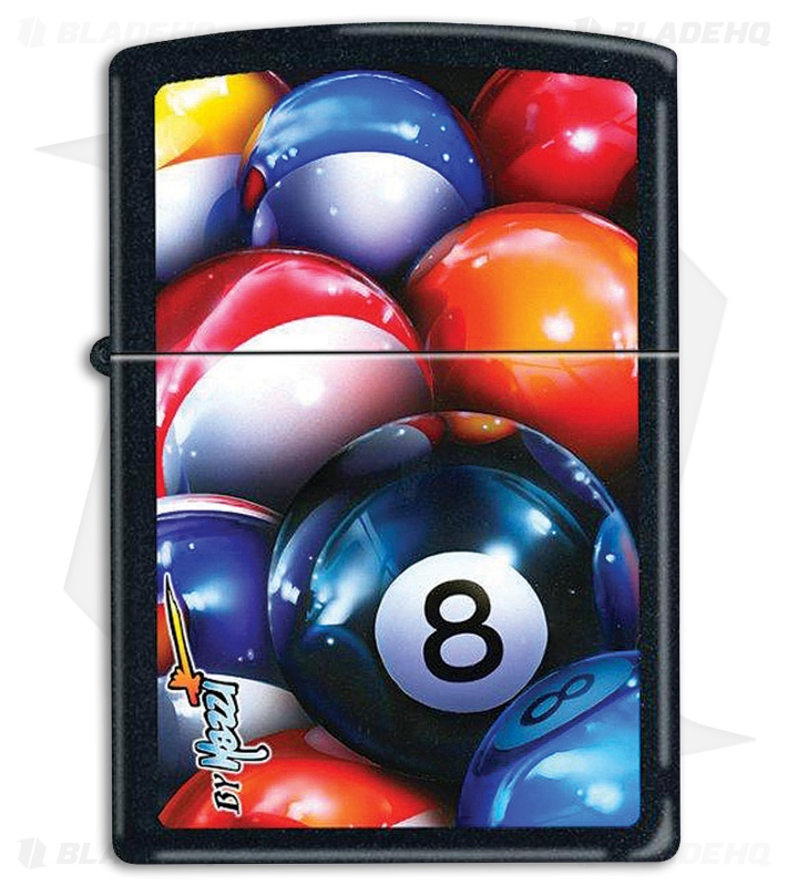 Zippo Lighter Black Matte Mazzi 8 Ball 1280