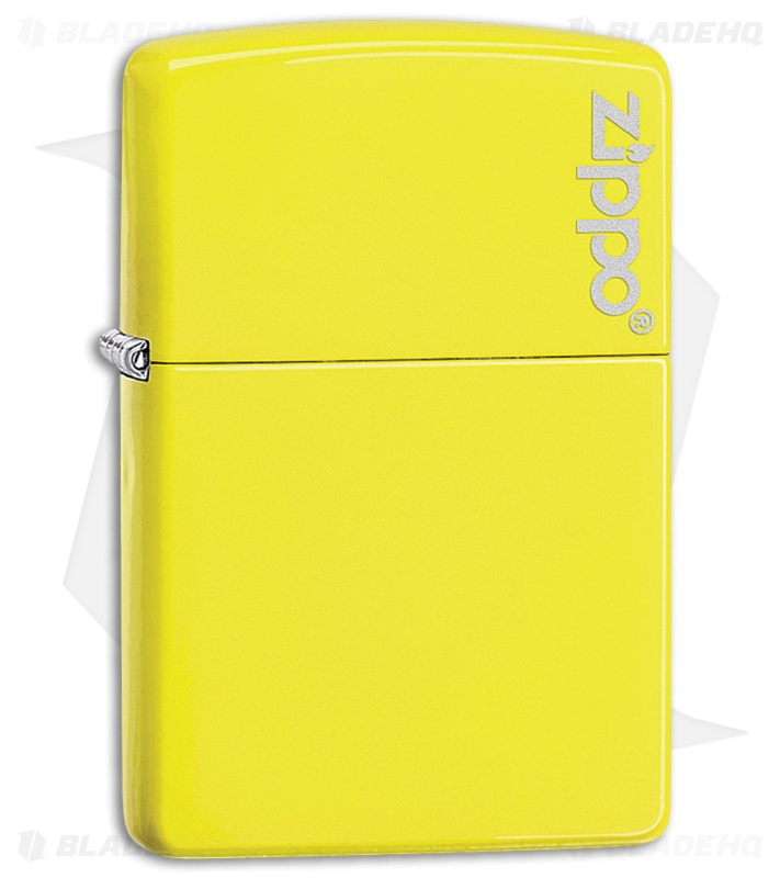 Zippo Lighter Neon Yellow Zippo Logo 11466