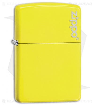 Zippo Lighter Neon Yellow Zippo Logo 11466