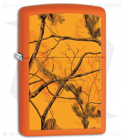 Zippo Lighter Matte Orange Realtree AP Blaze 11607