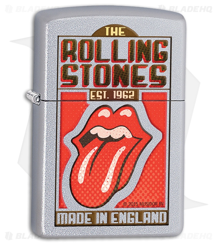 Zippo Lighter Satin Chrome Rolling Stones 11549 - Blade HQ