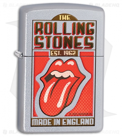 Zippo Lighter Satin Chrome Rolling Stones 11549 - Blade HQ