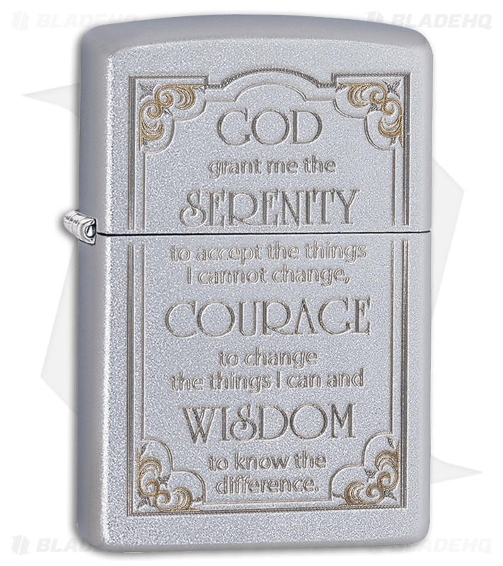 エクセレント　NEW ゴージャス　20本 Zippo Lighter Satin Chrome Serenity Prayer 28458 - Blade HQ