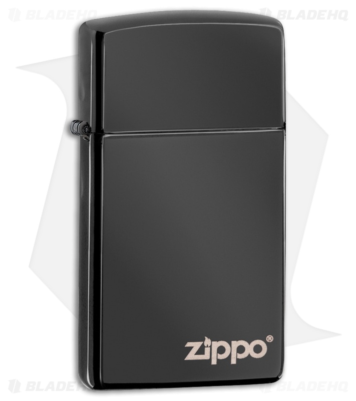Zippo Lighter Mirror Ebony Slim w/ Zippo Logo 20067