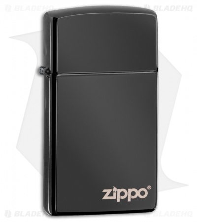 Zippo Lighter Mirror Ebony Slim w/ Zippo Logo 20067